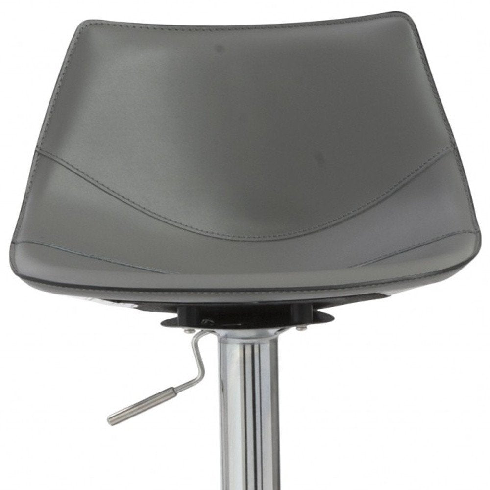 Gray And Silver Steel Low Back Bar Height Swivel Bar Chair HomeRoots
