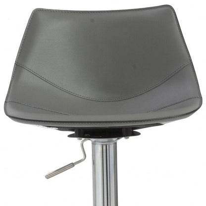 Gray And Silver Steel Low Back Bar Height Swivel Bar Chair HomeRoots