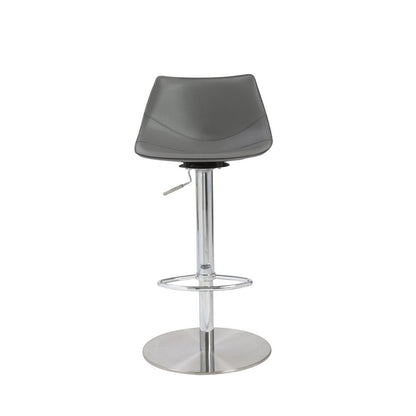 Gray And Silver Steel Low Back Bar Height Swivel Bar Chair HomeRoots
