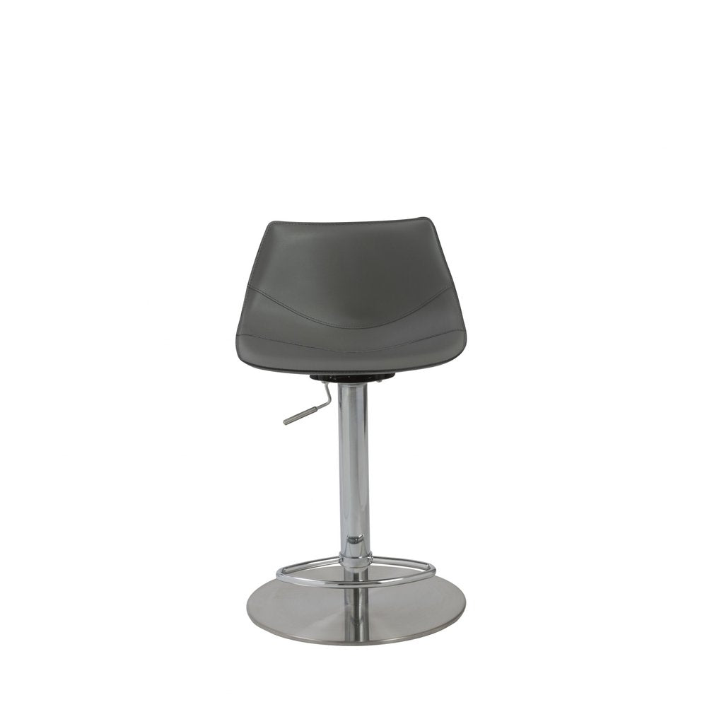 Gray And Silver Steel Low Back Bar Height Swivel Bar Chair HomeRoots