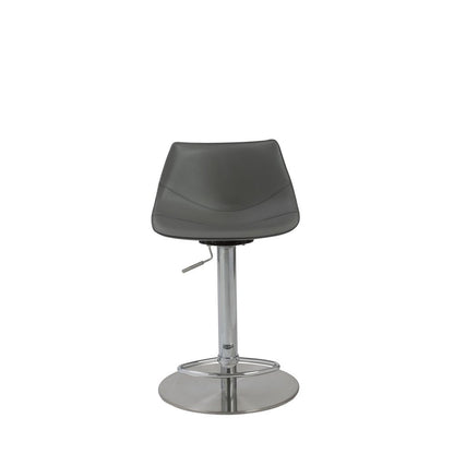 Gray And Silver Steel Low Back Bar Height Swivel Bar Chair HomeRoots