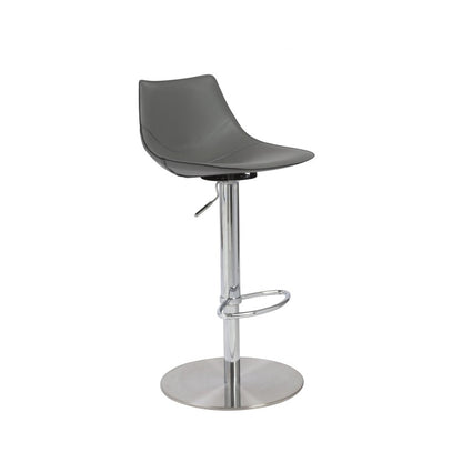 Gray And Silver Steel Low Back Bar Height Swivel Bar Chair HomeRoots
