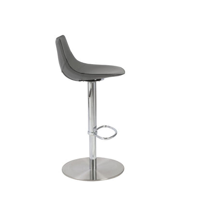 Gray And Silver Steel Low Back Bar Height Swivel Bar Chair HomeRoots