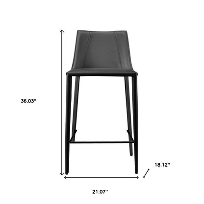 26" Black Steel Low Back Counter Height Bar Chair - FurniFindUSA