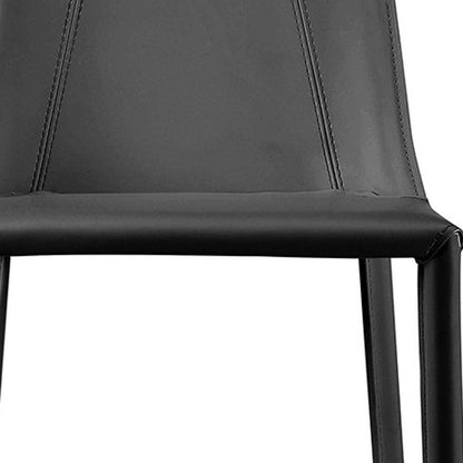26" Black Faux Leather And Steel Low Back Counter Height Bar Chair HomeRoots
