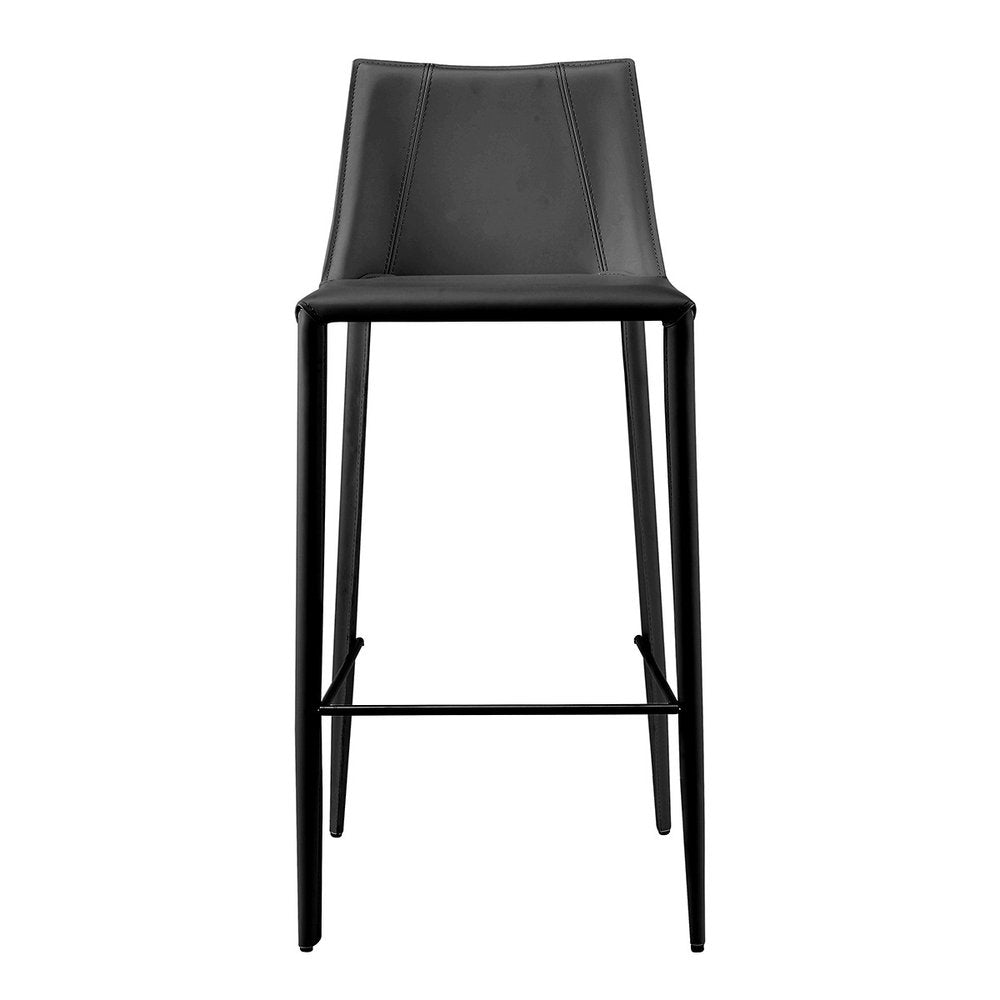 30" Black Steel Low Back Bar Height Bar Chair HomeRoots