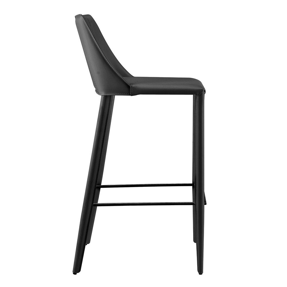 30" Black Steel Low Back Bar Height Bar Chair HomeRoots