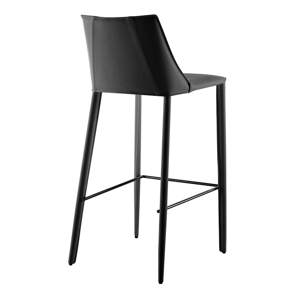 30" Black Steel Low Back Bar Height Bar Chair HomeRoots