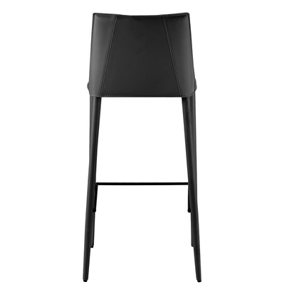 30" Black Steel Low Back Bar Height Bar Chair