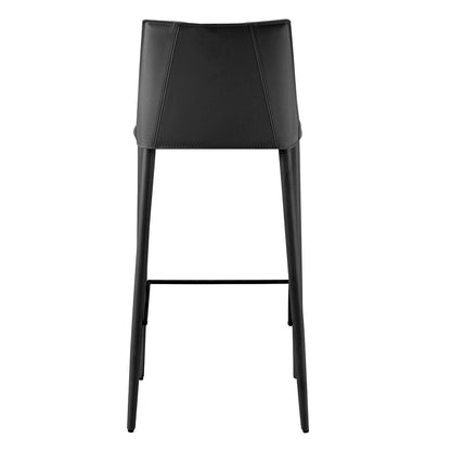30" Black Steel Low Back Bar Height Bar Chair HomeRoots