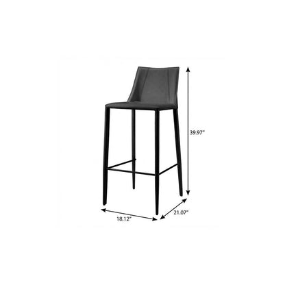 30" Black Steel Low Back Bar Height Bar Chair HomeRoots