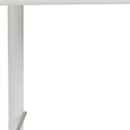 Set of Two 30" White Faux Leather And Steel Low Back Bar Height Bar Chairs HomeRoots