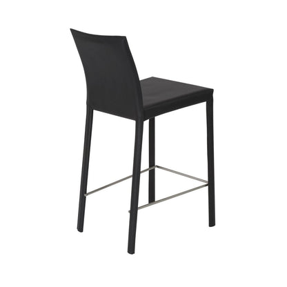 Set of Two 26" Black Steel Low Back Counter Height Bar Chairs HomeRoots
