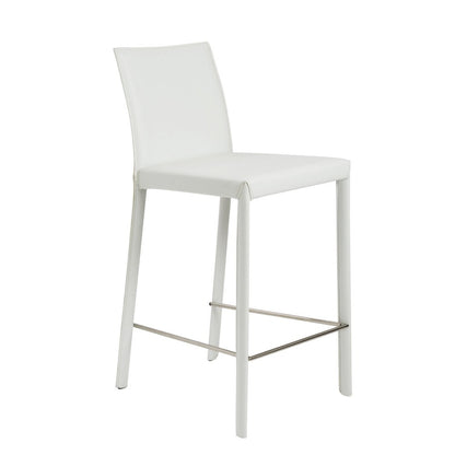 Set of Two 26" White Steel Low Back Counter Height Bar Chairs HomeRoots
