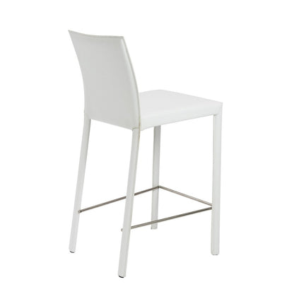 Set of Two 26" White Steel Low Back Counter Height Bar Chairs HomeRoots