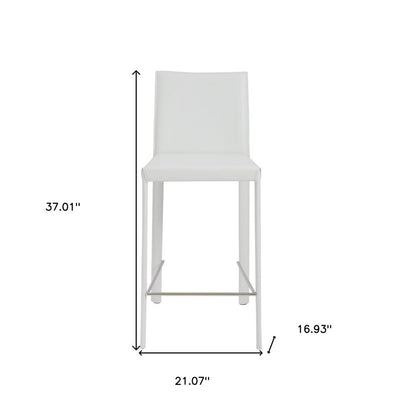 Set of Two 26" White Steel Low Back Counter Height Bar Chairs HomeRoots