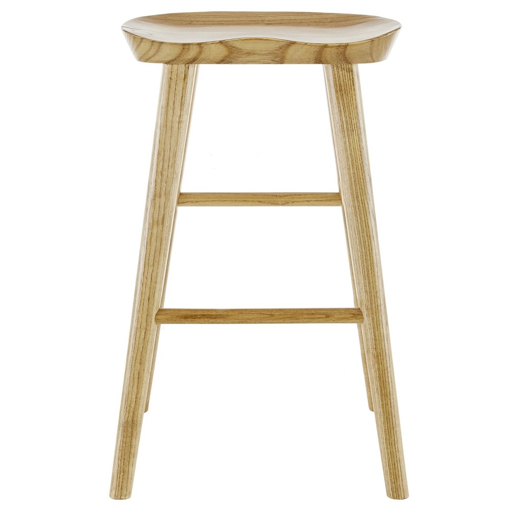 29" Natural Wood Backless Bar Height Bar Chair HomeRoots