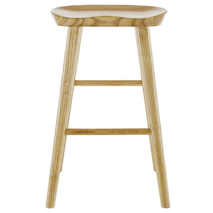 29" Natural Wood Backless Bar Height Bar Chair HomeRoots