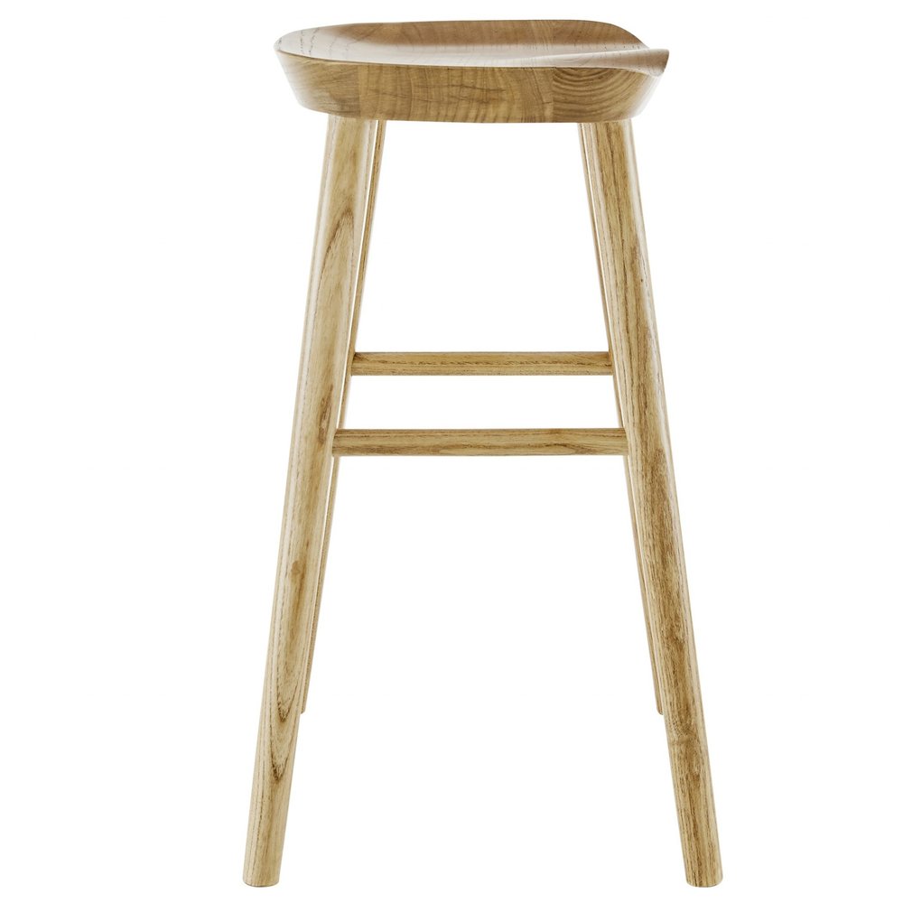 29" Natural Manufactured Wood Backless Bar Height Bar Chair HomeRoots