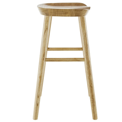 29" Natural Wood Backless Bar Height Bar Chair HomeRoots