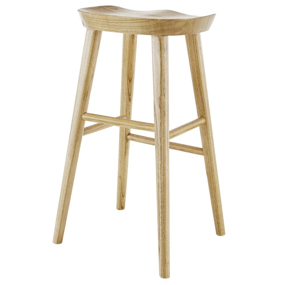 29" Natural Wood Backless Bar Height Bar Chair HomeRoots
