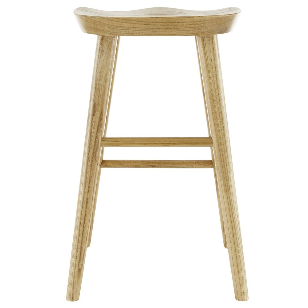 29" Natural Manufactured Wood Backless Bar Height Bar Chair HomeRoots