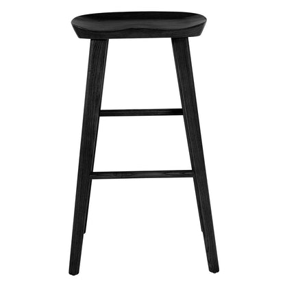 29" Black Wood Backless Bar Height Bar Chair HomeRoots