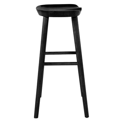 29" Black Wood Backless Bar Height Bar Chair HomeRoots