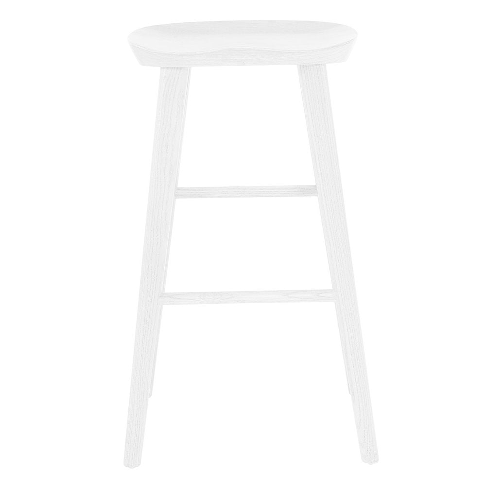 29" White Wood Backless Bar Height Bar Chair HomeRoots