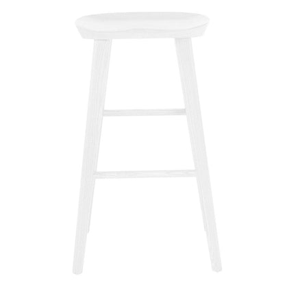 29" White Wood Backless Bar Height Bar Chair HomeRoots