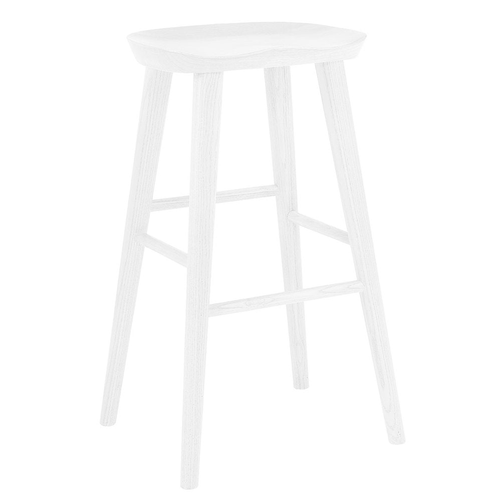 29" White Wood Backless Bar Height Bar Chair HomeRoots