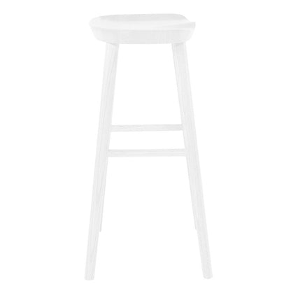29" White Wood Backless Bar Height Bar Chair HomeRoots