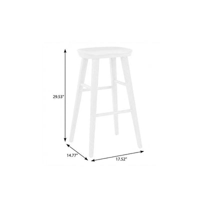 29" White Wood Backless Bar Height Bar Chair HomeRoots