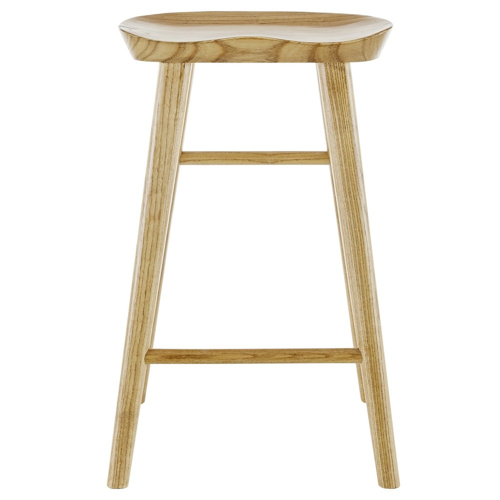 26" Natural Wood Backless Counter Height Bar Chair HomeRoots