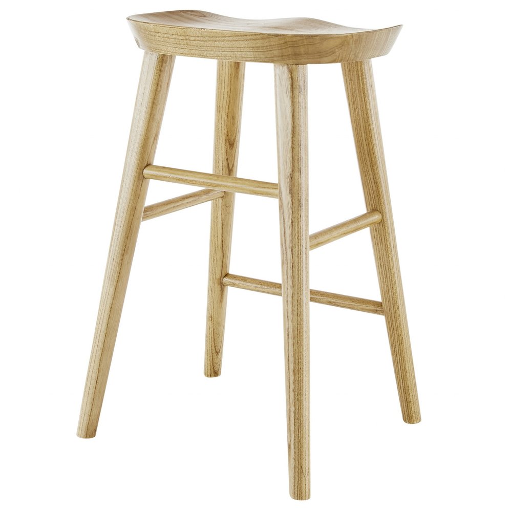 26" Natural Wood Backless Counter Height Bar Chair HomeRoots