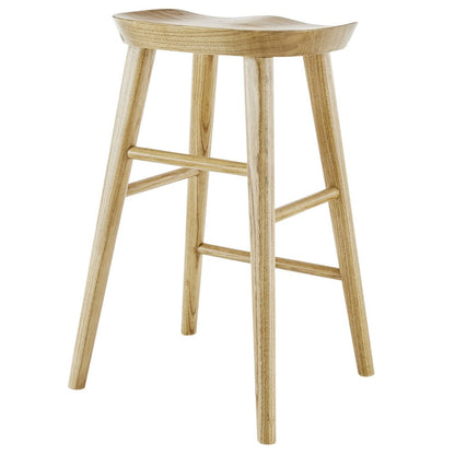 26" Natural Wood Backless Counter Height Bar Chair HomeRoots