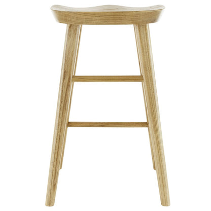 26" Natural Wood Backless Counter Height Bar Chair HomeRoots