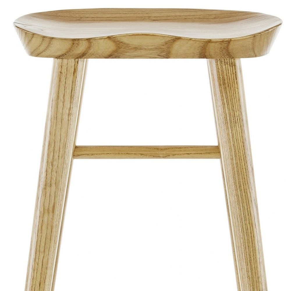 26" Natural Wood Backless Counter Height Bar Chair HomeRoots