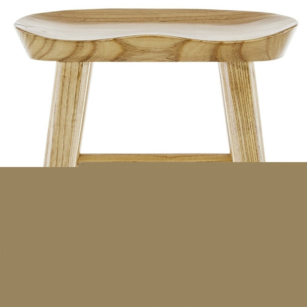 26" Natural Manufactured Wood Backless Counter Height Bar Chair HomeRoots