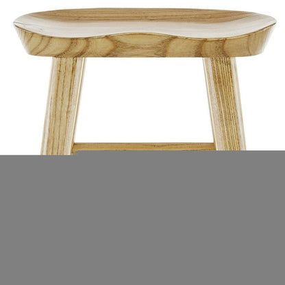 26" Natural Manufactured Wood Backless Counter Height Bar Chair HomeRoots
