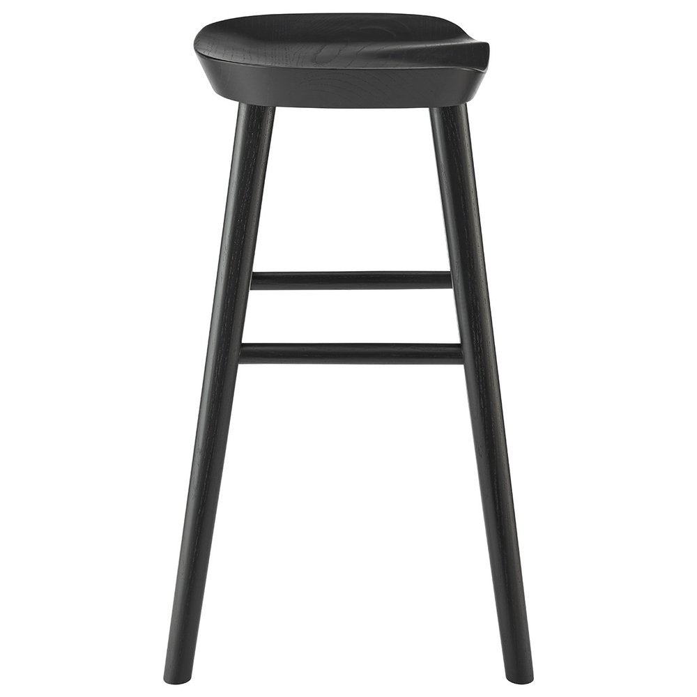 26" Black Solid Wood Backless Counter Height Bar Chair HomeRoots
