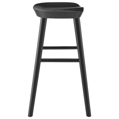 26" Black Solid Wood Backless Counter Height Bar Chair HomeRoots