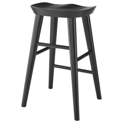 26" Black Solid Wood Backless Counter Height Bar Chair HomeRoots