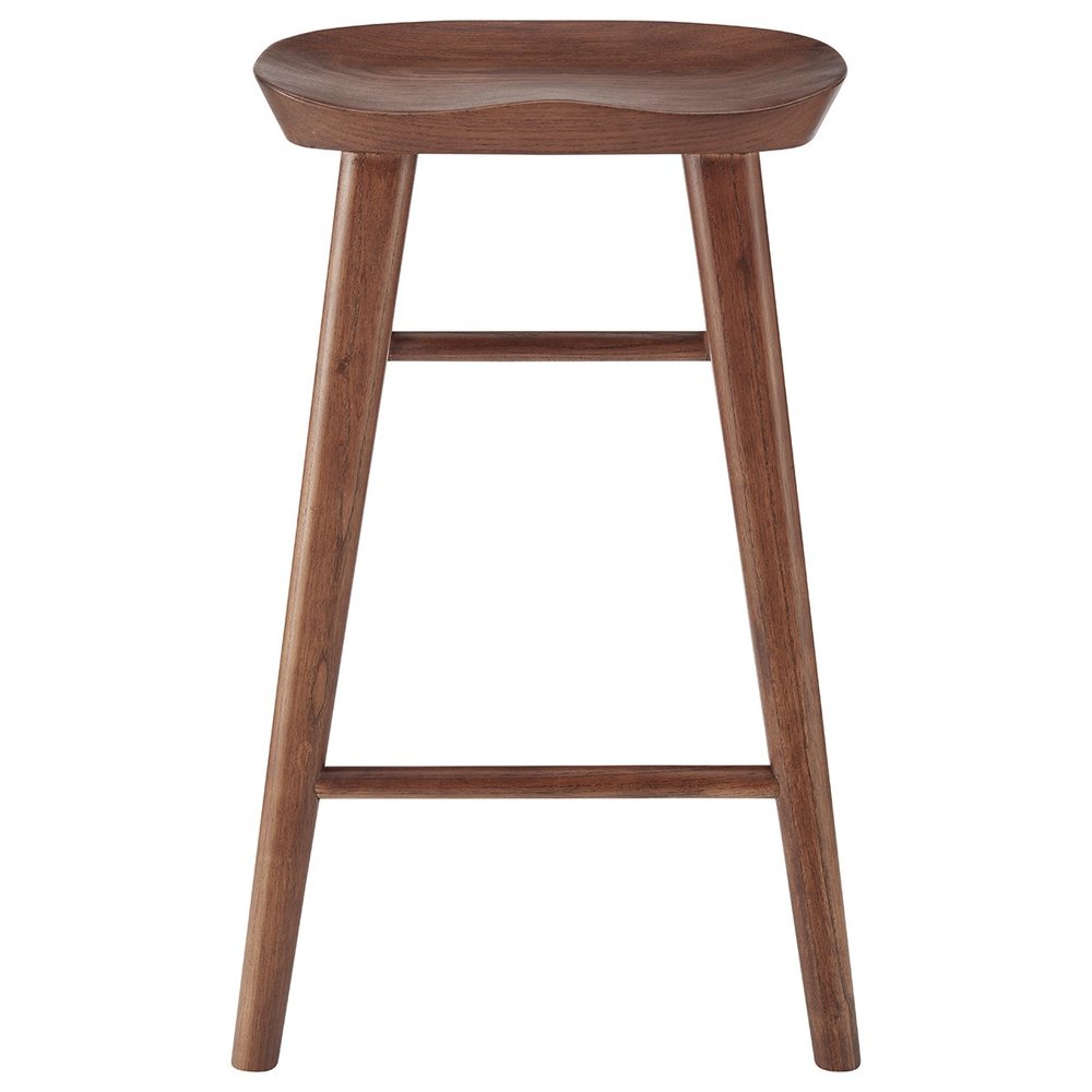 25" Brown Manufactured Wood Backless Counter Height Bar Chair HomeRoots
