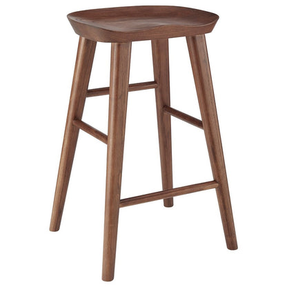 25" Brown Manufactured Wood Backless Counter Height Bar Chair HomeRoots