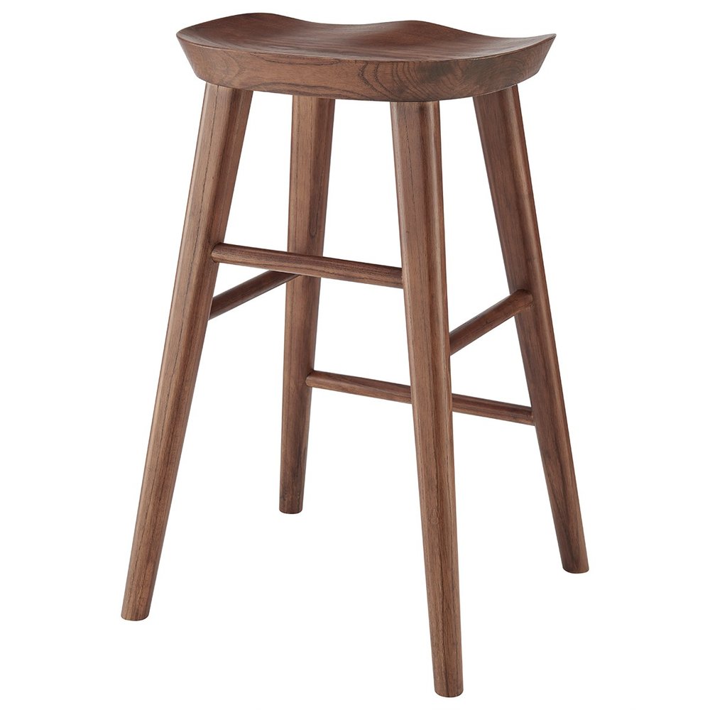 26" Brown Wood Backless Counter Height Bar Chair HomeRoots