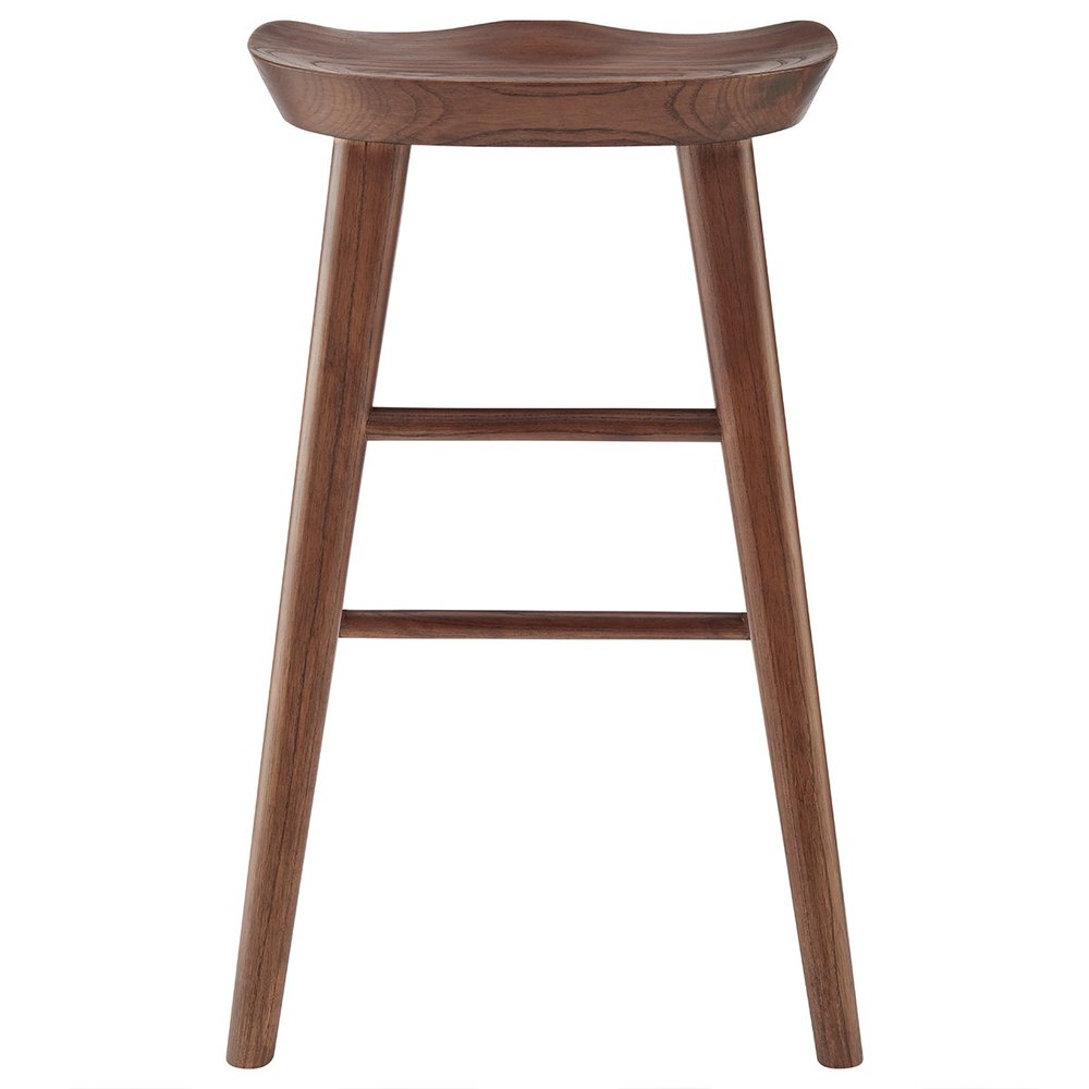 25" Brown Manufactured Wood Backless Counter Height Bar Chair HomeRoots