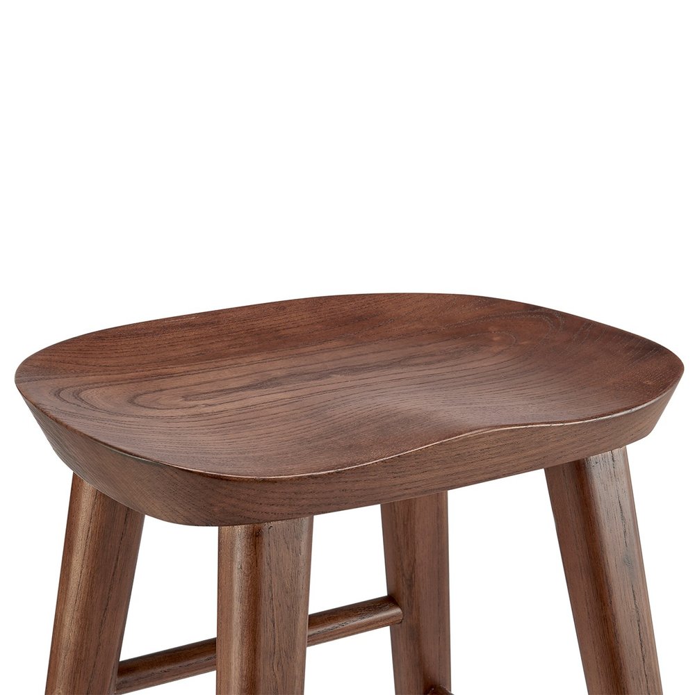 25" Brown Manufactured Wood Backless Counter Height Bar Chair HomeRoots