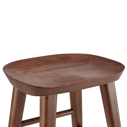 25" Brown Manufactured Wood Backless Counter Height Bar Chair HomeRoots