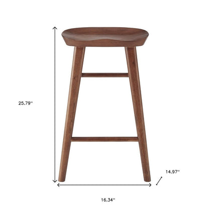 25" Brown Manufactured Wood Backless Counter Height Bar Chair HomeRoots